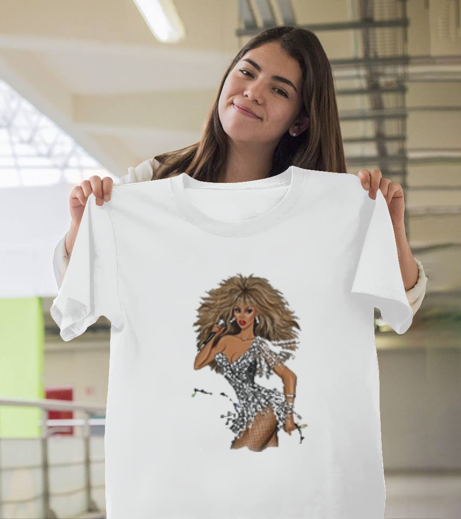 White Christmas Hayden Williams Tina Turner Glamorous Sequin Diva T-Shirt