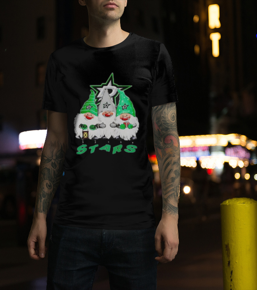 Dallas Stars Christmas Gnomes Festive NHL T-Shirt