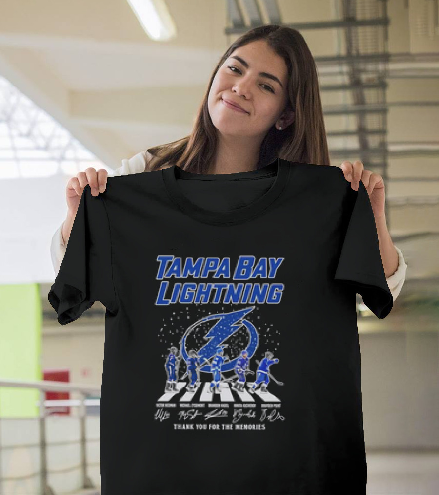 Tampa Bay Lightning Hockey Abbey Road Thank You For The Memories Signatures T-Shirt