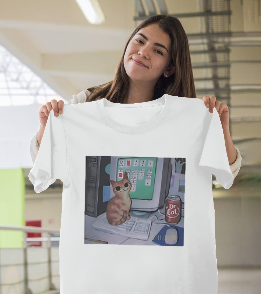 Cat Kelly Pringle Dr Cat Computer Solitaire T-Shirt