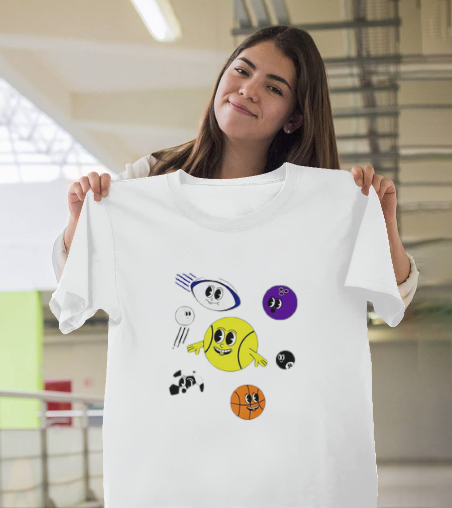 Andy Murray for UNICEF Funny Cartoon Ball Characters T-Shirt