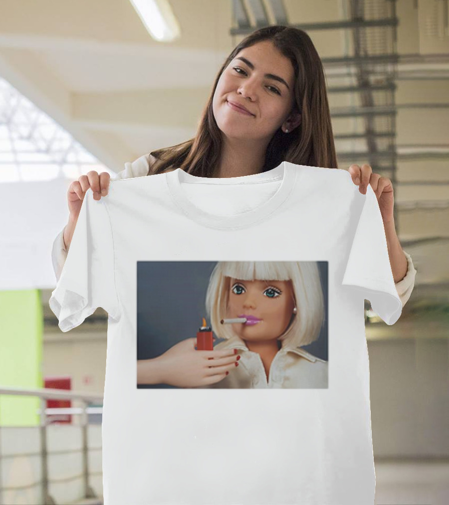 Barbie Smoking Cigarettes Doll With Lighter T-Shirt