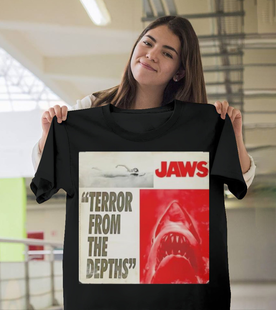 Jaws Terror From The Depths Retro Classic Movie Iconic Shark Attack Scene T-Shirt