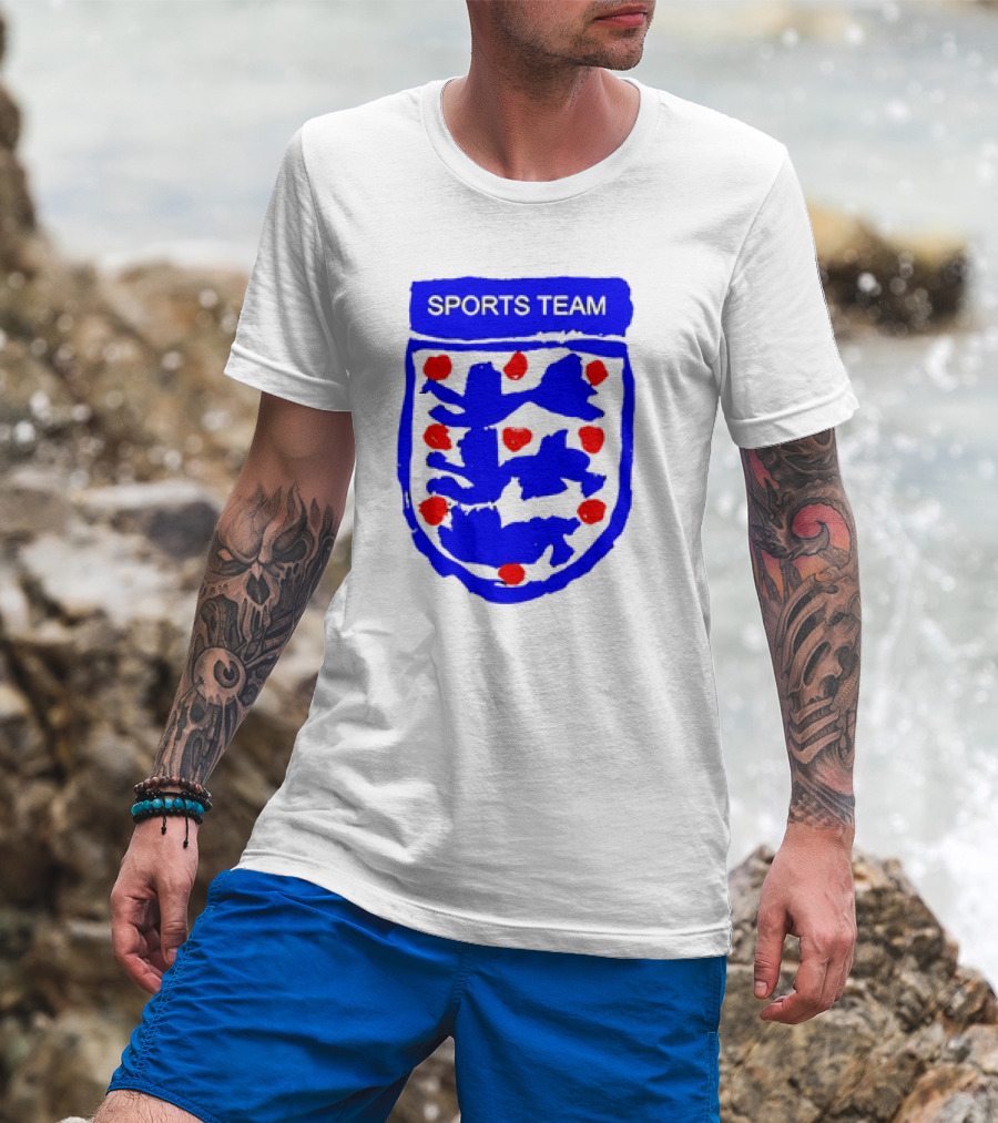 Sports Team Three Lions England Badge Crest T-Shirt