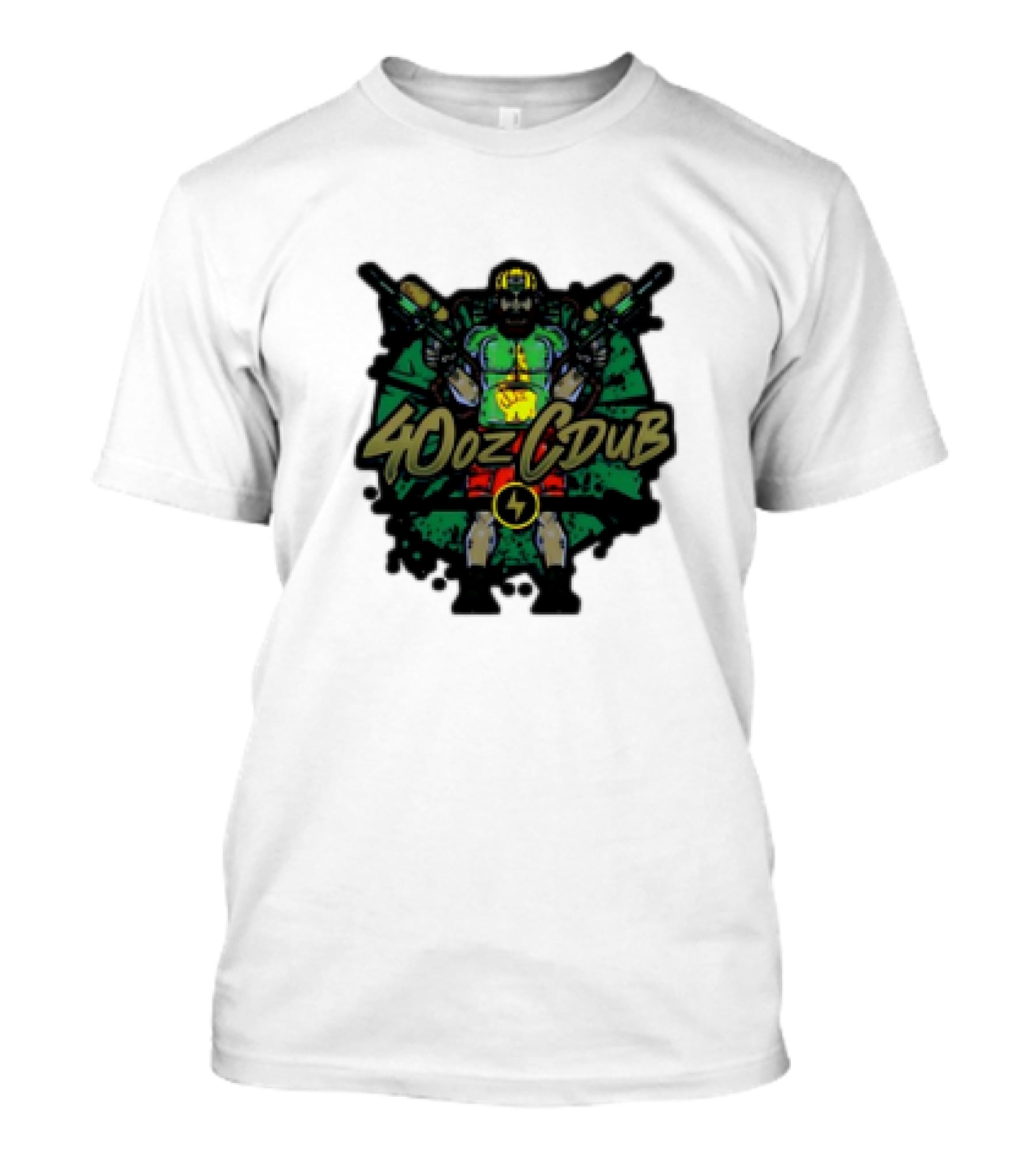 40ozCDub RemixDub Guns Warrior Power T-Shirt