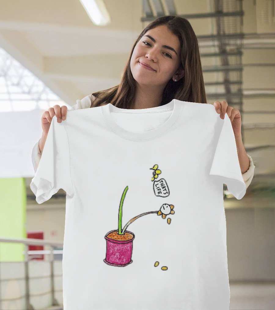 Flowers That's Life Drooping Plant With Bee T-Shirt