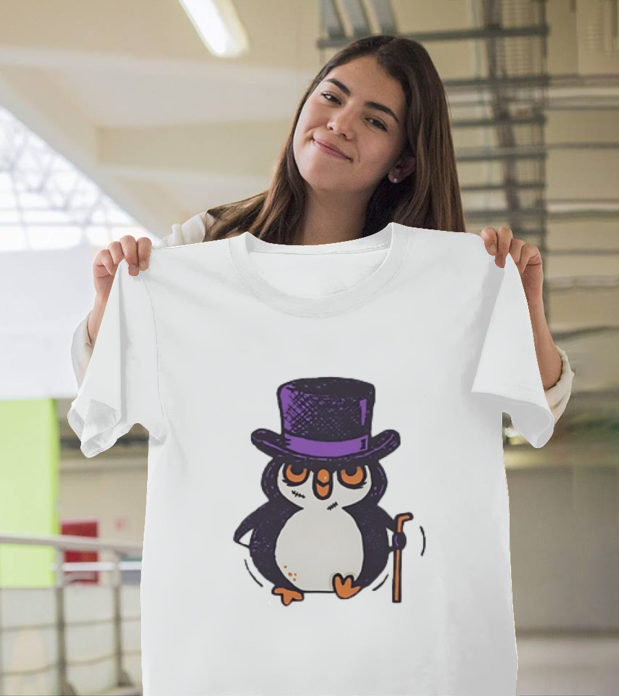 Penguin in a Top Hat with a Cane The Penguin T-Shirt