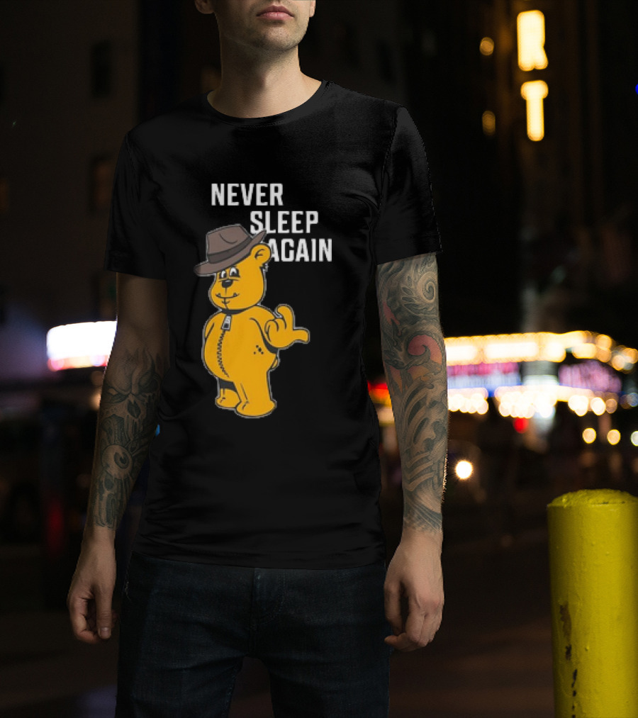 Never Sleep Again Zwart Wanna Play Nightmare Teddy Bear T-Shirt