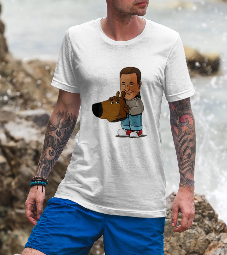 Kevin James Chill Guy Meme With Cartoon Style Scooby-Doo Head T-Shirt