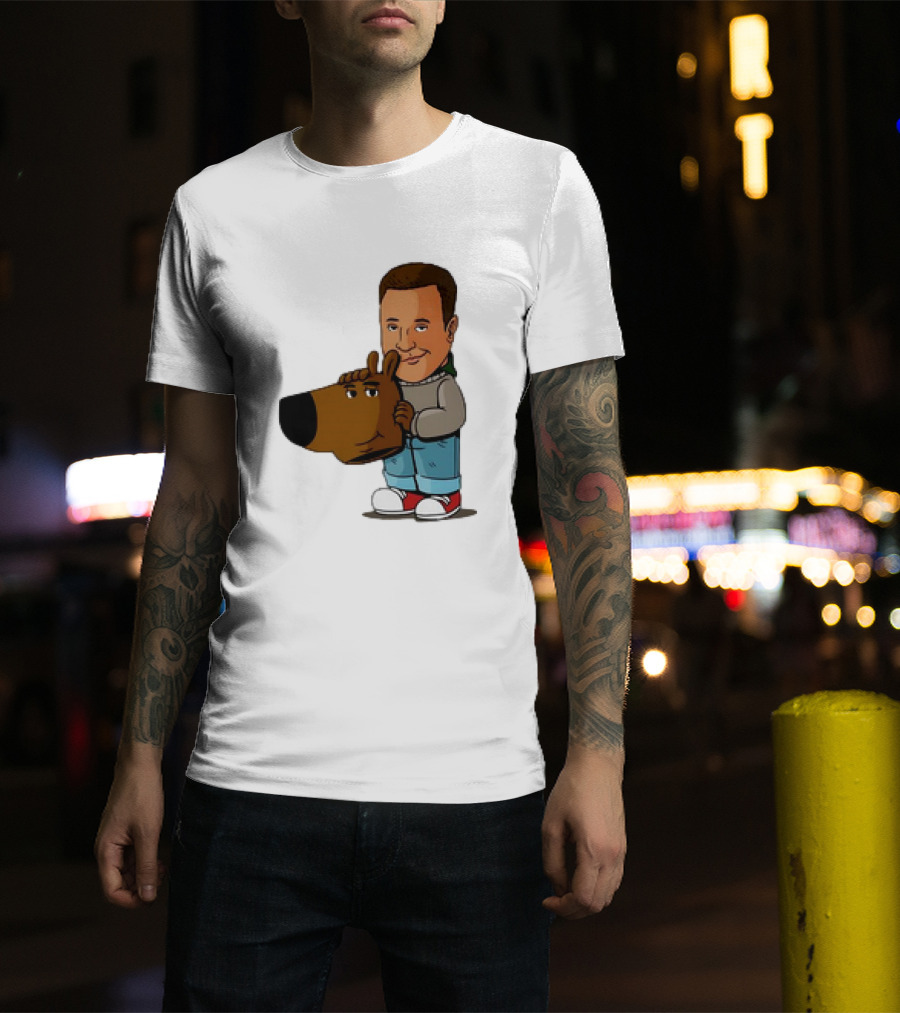 Kevin James Chill Guy Meme With Cartoon Style Scooby-Doo Head T-Shirt
