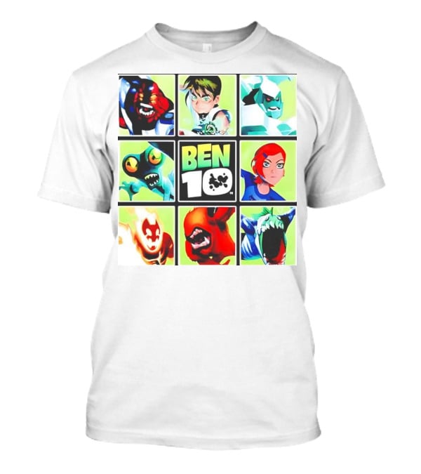 Ben 10 Alien Forms Panels Featuring Iconic Characters And Creatures T-Shirt