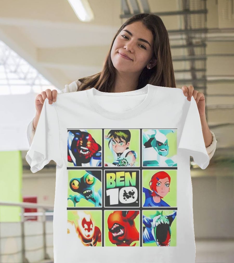 Ben 10 Alien Forms Panels Featuring Iconic Characters And Creatures T-Shirt