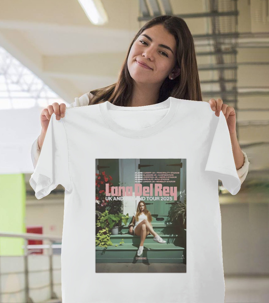 Lana Del Rey UK and Ireland Tour 2025 Dublin Manchester Glasgow London Birmingham Wembley Stadium T-Shirt