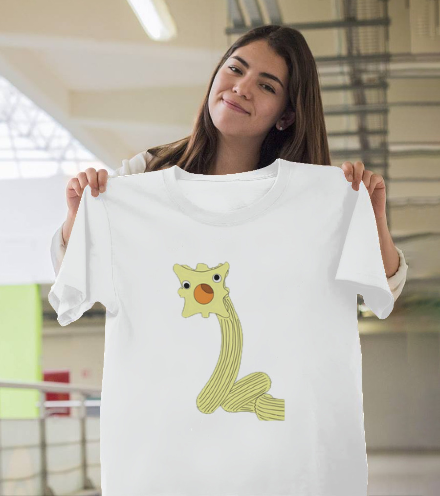 The Worm Classic Cartoon Character With Yellow Star-Shaped Head And Orange Circle Mouth T-Shirt