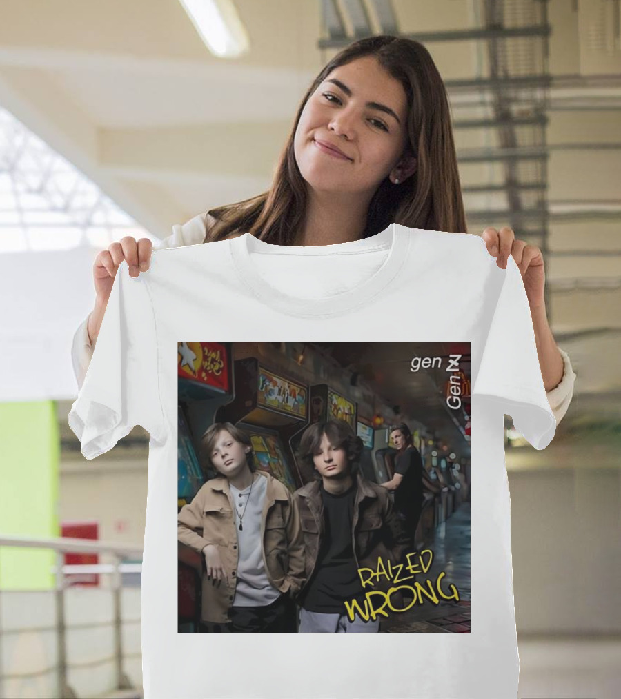 Raized Wrong Gen Z Gen X Arcade Retro Ambience T-Shirt