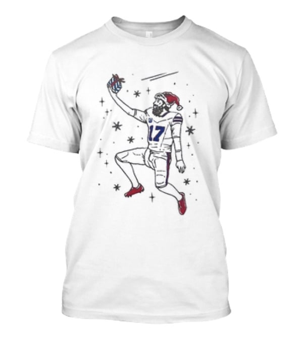 Santa Josh Allen Buffalo Bills Christmas Quarterback Football 17 T-Shirt