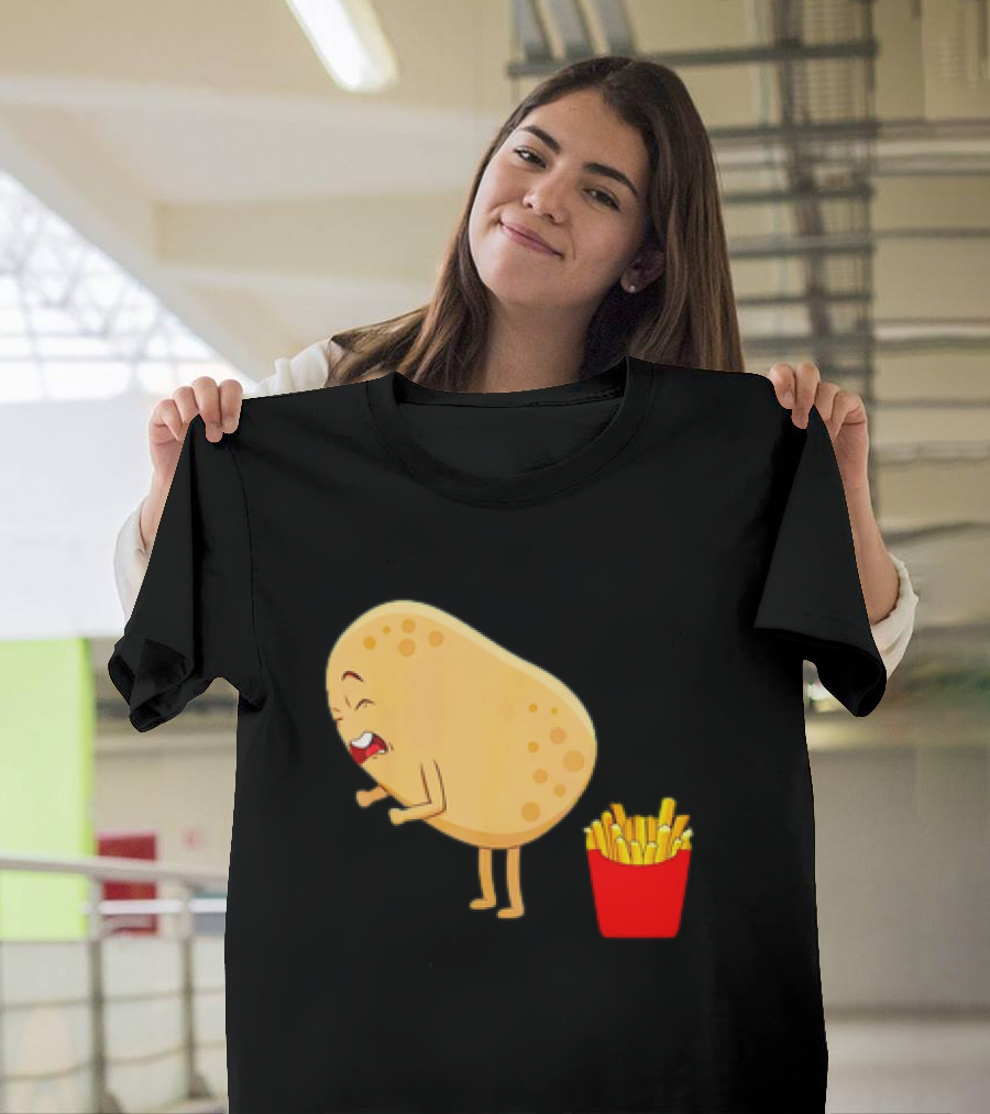 Potato Poops Fries Funny Cartoon T-Shirt