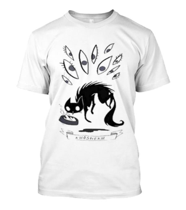 Khoshekh The Cat Surrounded By Floating Eyes And Feeding Bowl T-Shirt