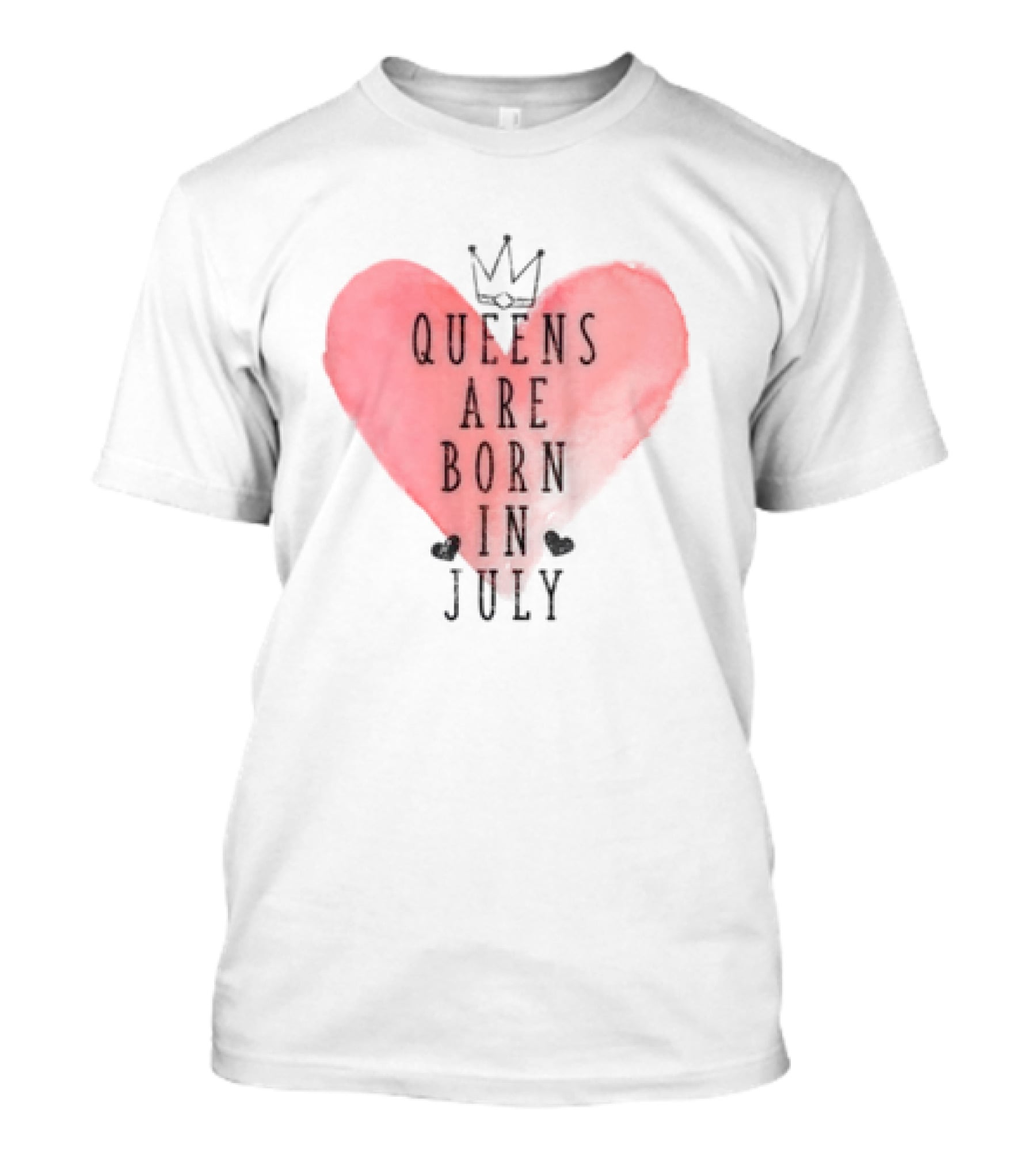 Queens Are Born In July Heart With Crown T-Shirt