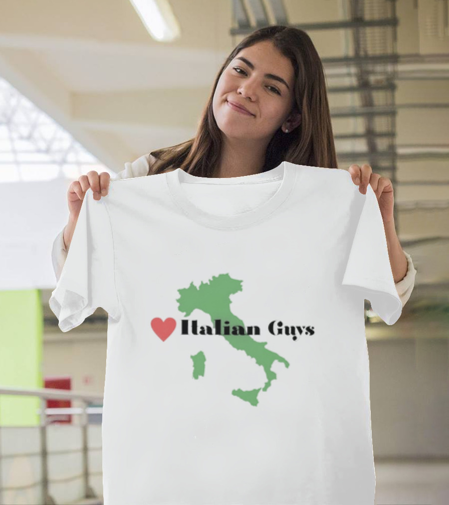 Heart Italian Guys Green Italy Map T-Shirt