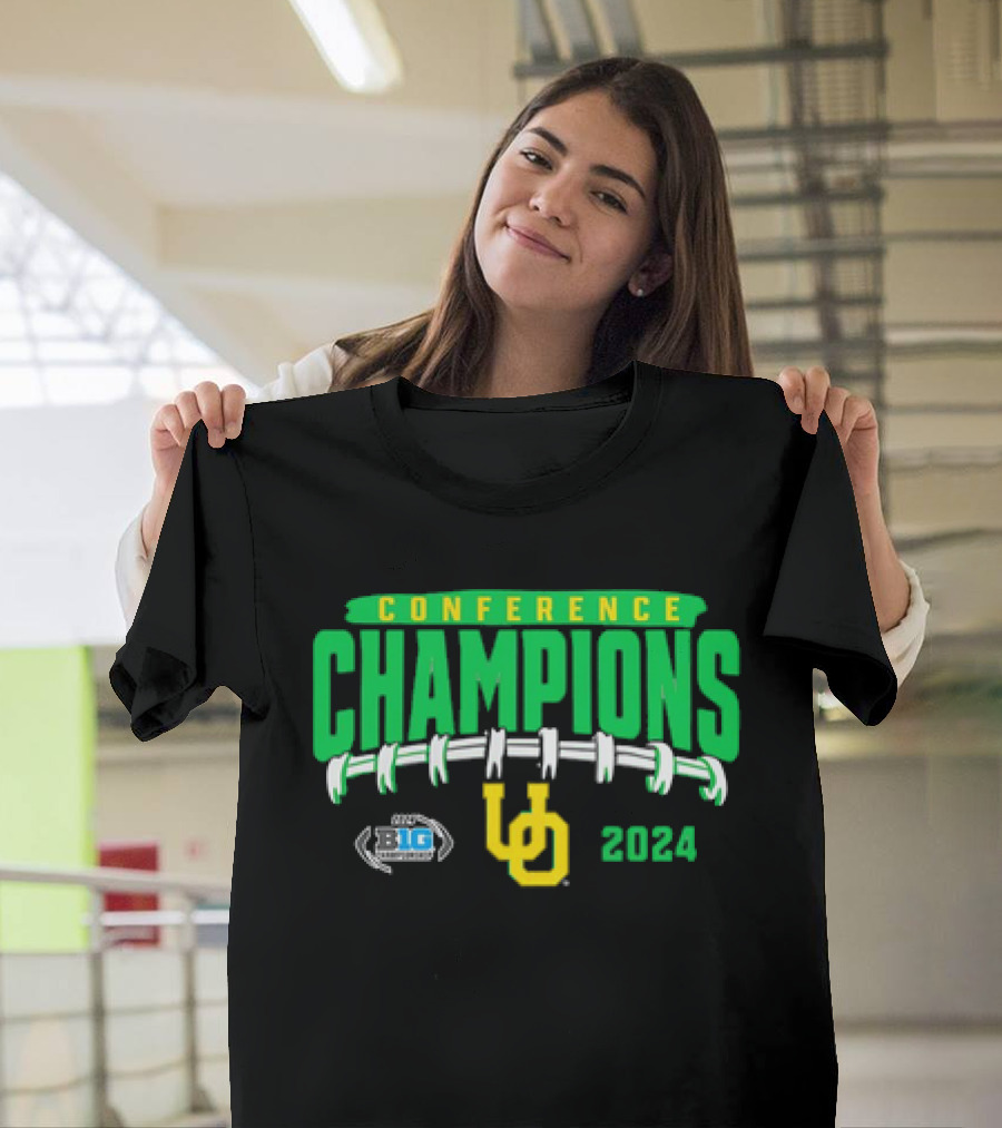 Oregon Ducks 2024 Conference Champions Big Ten Logo Football T-Shirt