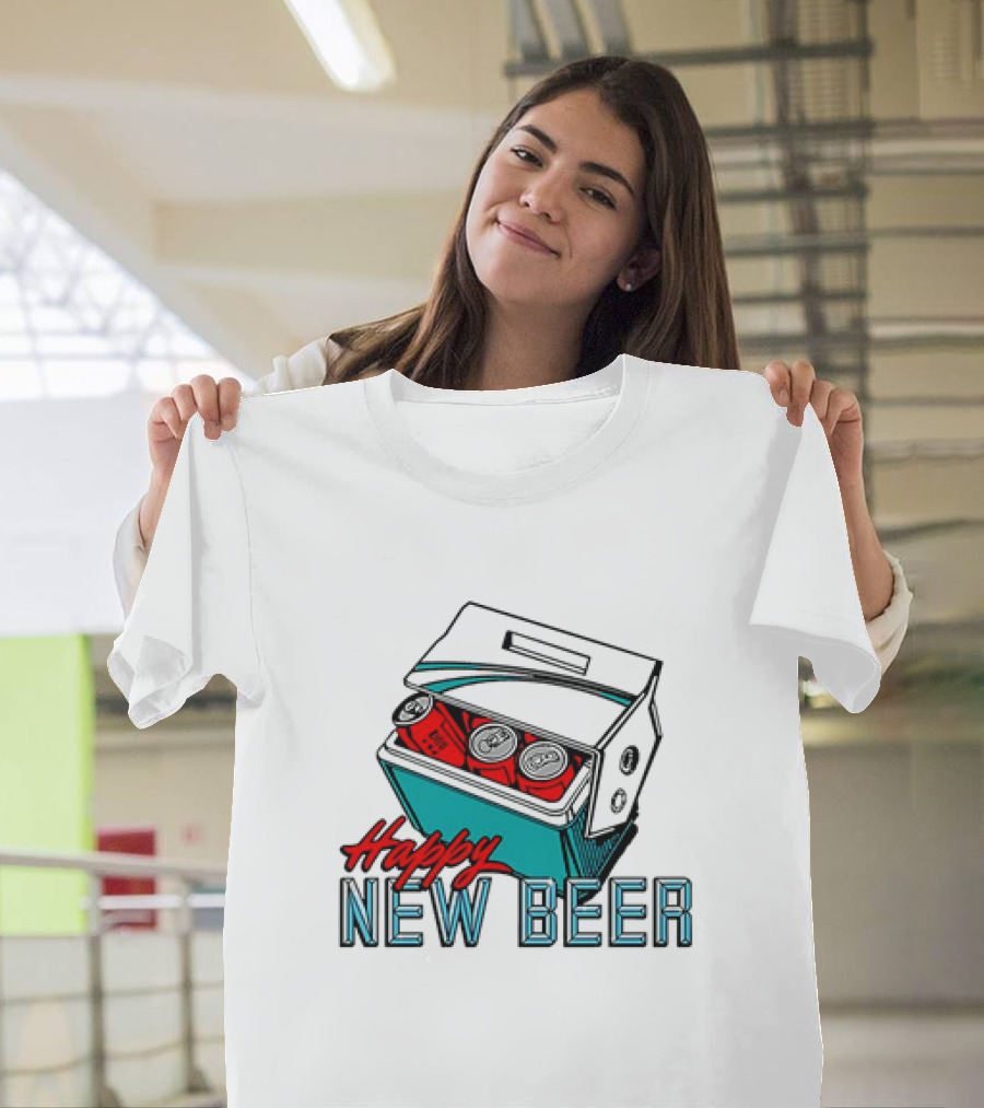 Happy New Beer Cooler With Cans T-Shirt