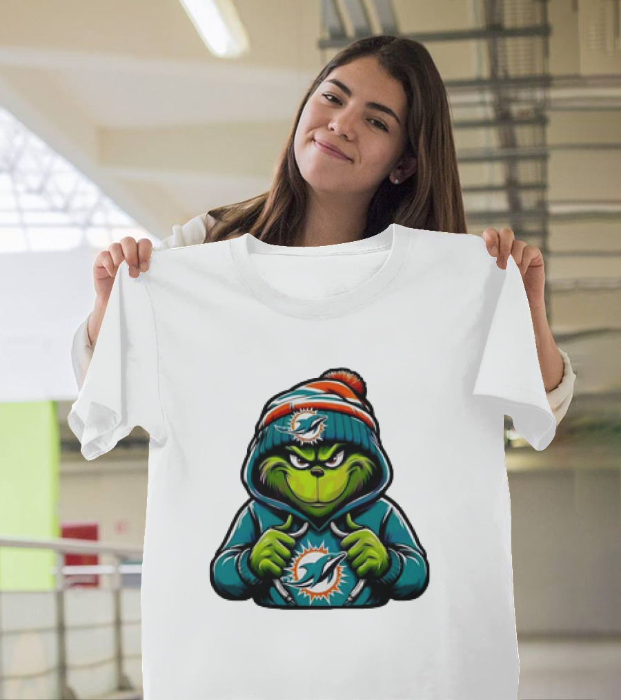 Retro Grinch Miami Dolphins NFL Hoodie Character T-Shirt