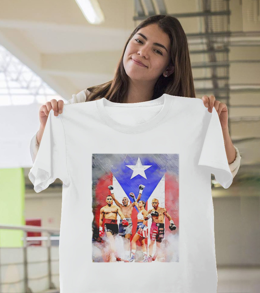 Amanda Serrano Puerto Rican Boxing Legends with Flag T-Shirt