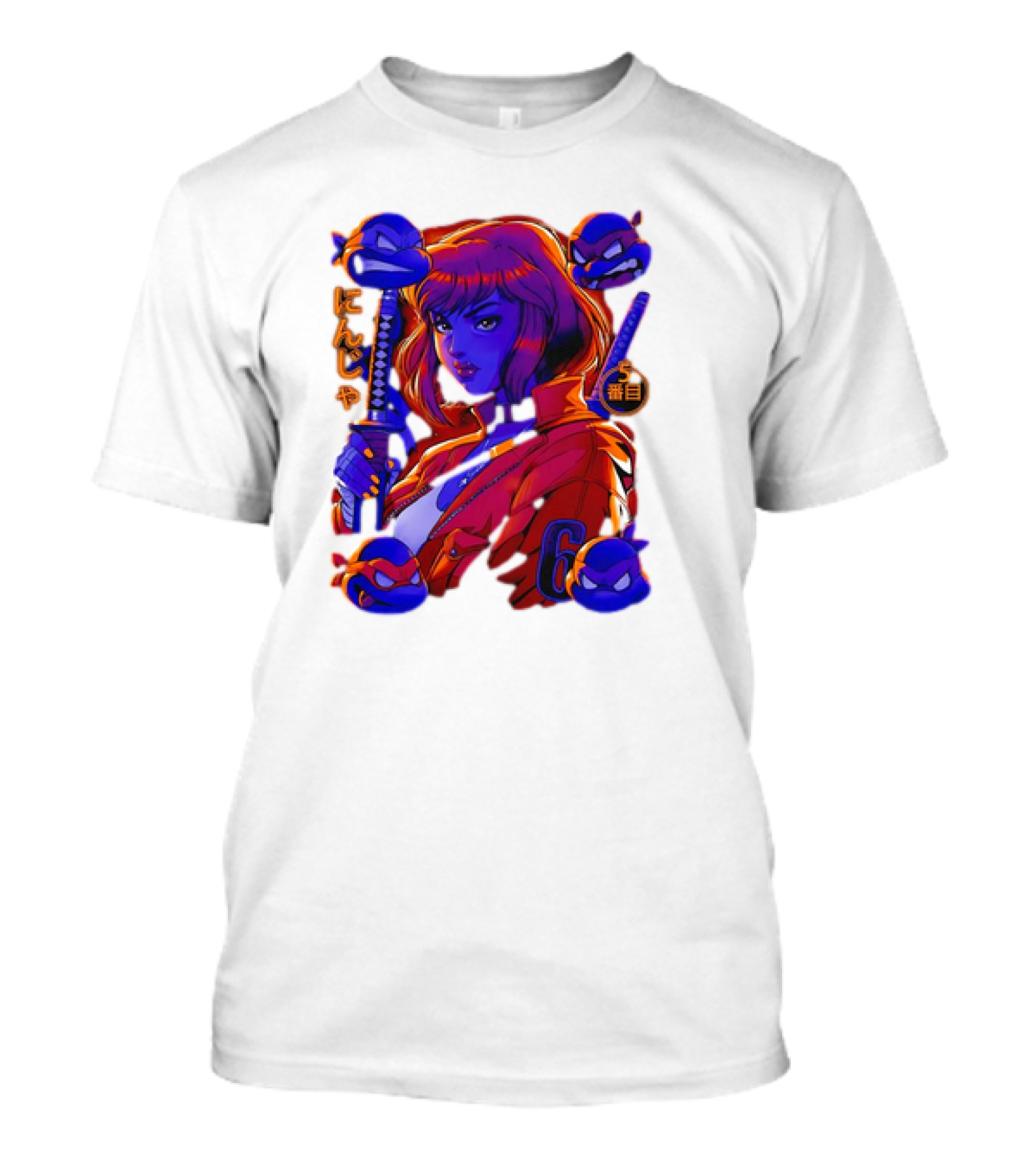 Ninja April O’Neil With Leonardo Raphael Donatello Michelangelo T-Shirt