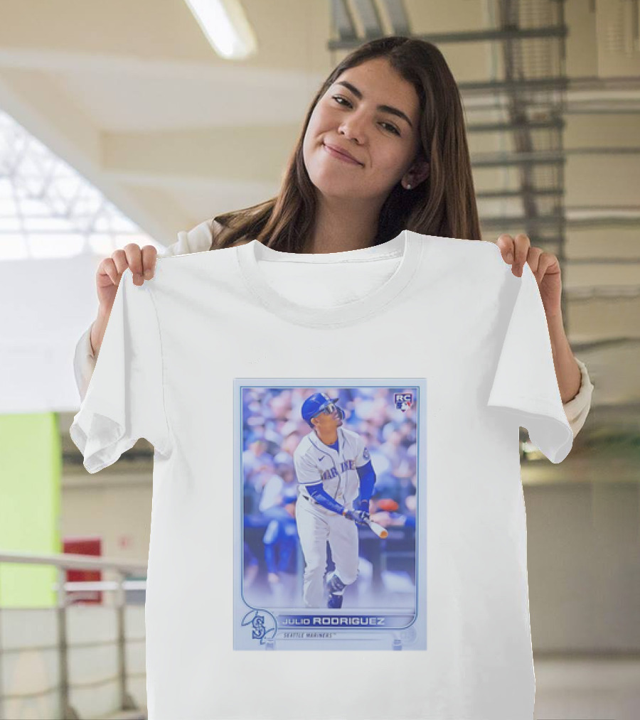 Julio Rodriguez RC Seattle Mariners MLB Baseball Card T-Shirt