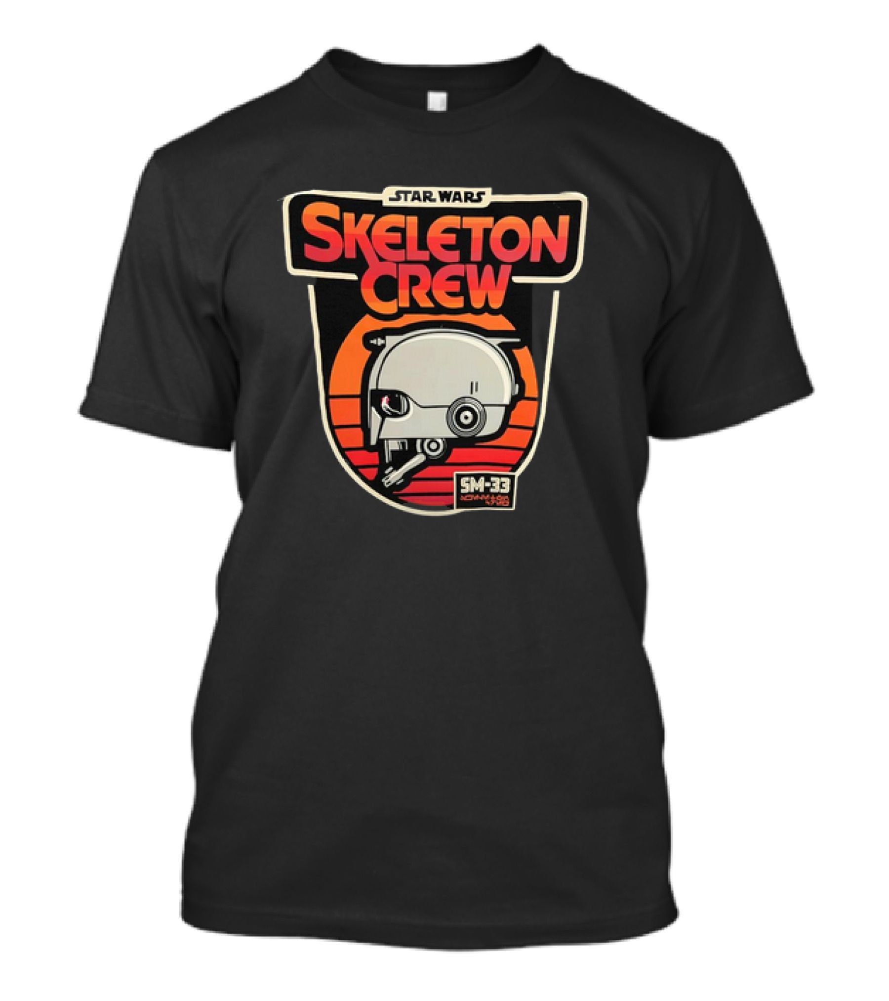 Star Wars Skeleton Crew SM-33 Johnny5g Robot Head Badge T-Shirt