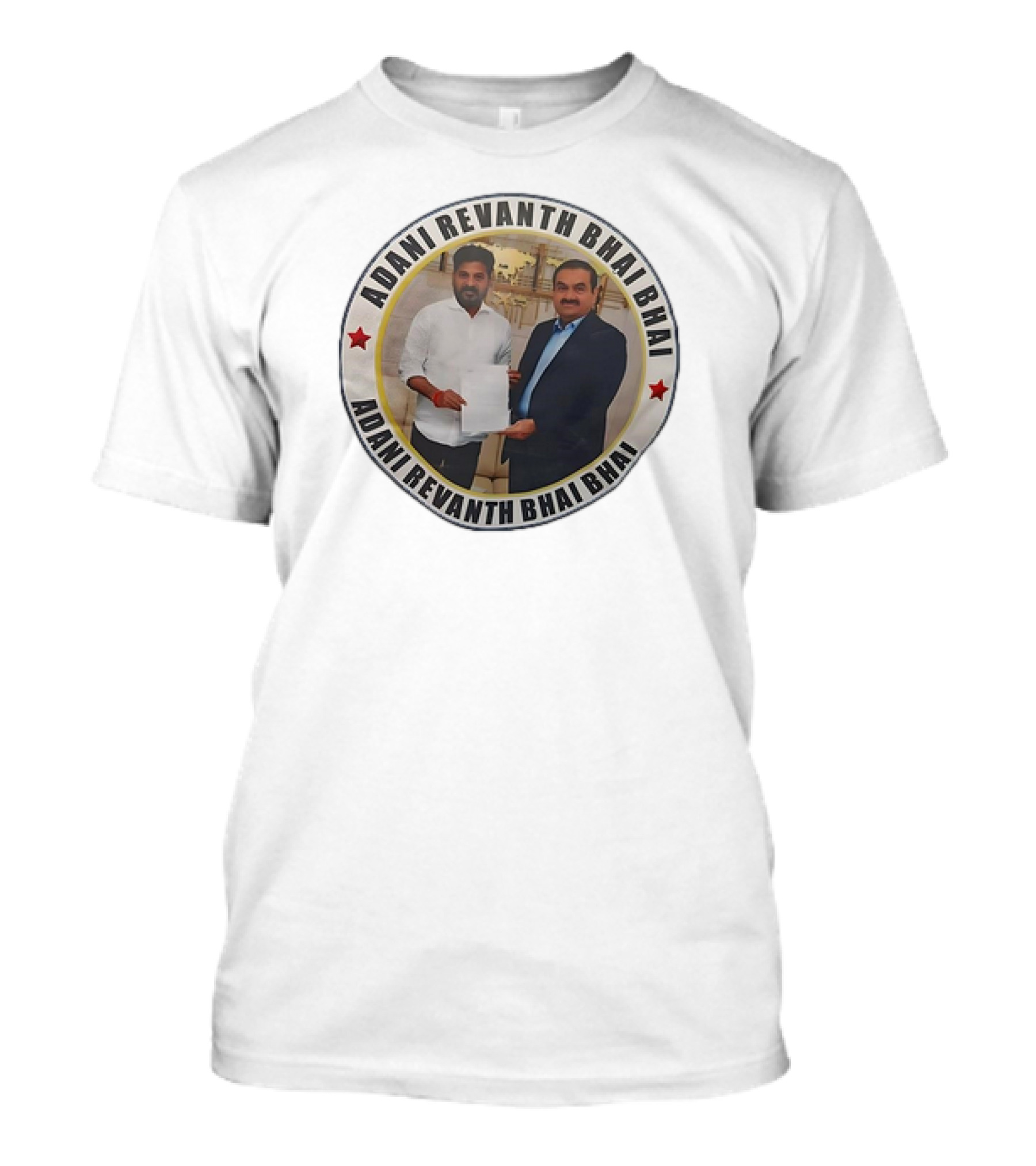 Adani Revanth Bhai Bhai Collaborative Meeting Circle Image T-Shirt