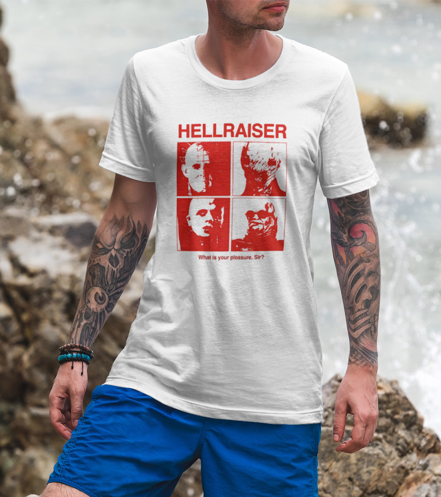 Hellraiser What Is Your Pleasure Sir Iconic Horror Faces Red T-Shirt