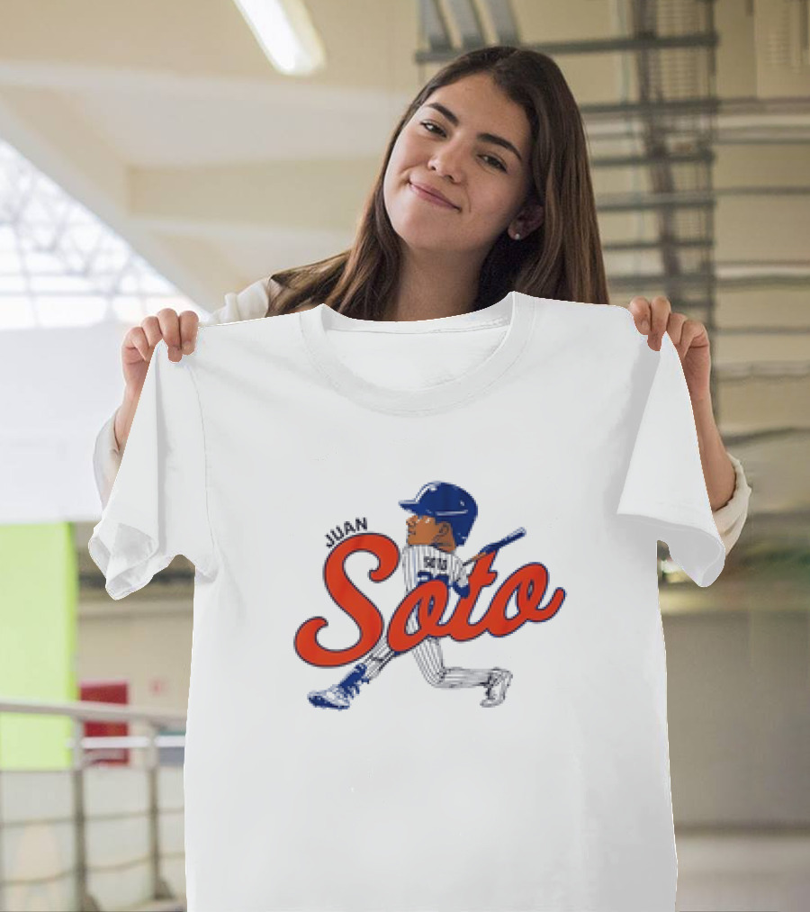 Juan Soto NYC MLBPA Licensed Queens Caricature T-Shirt