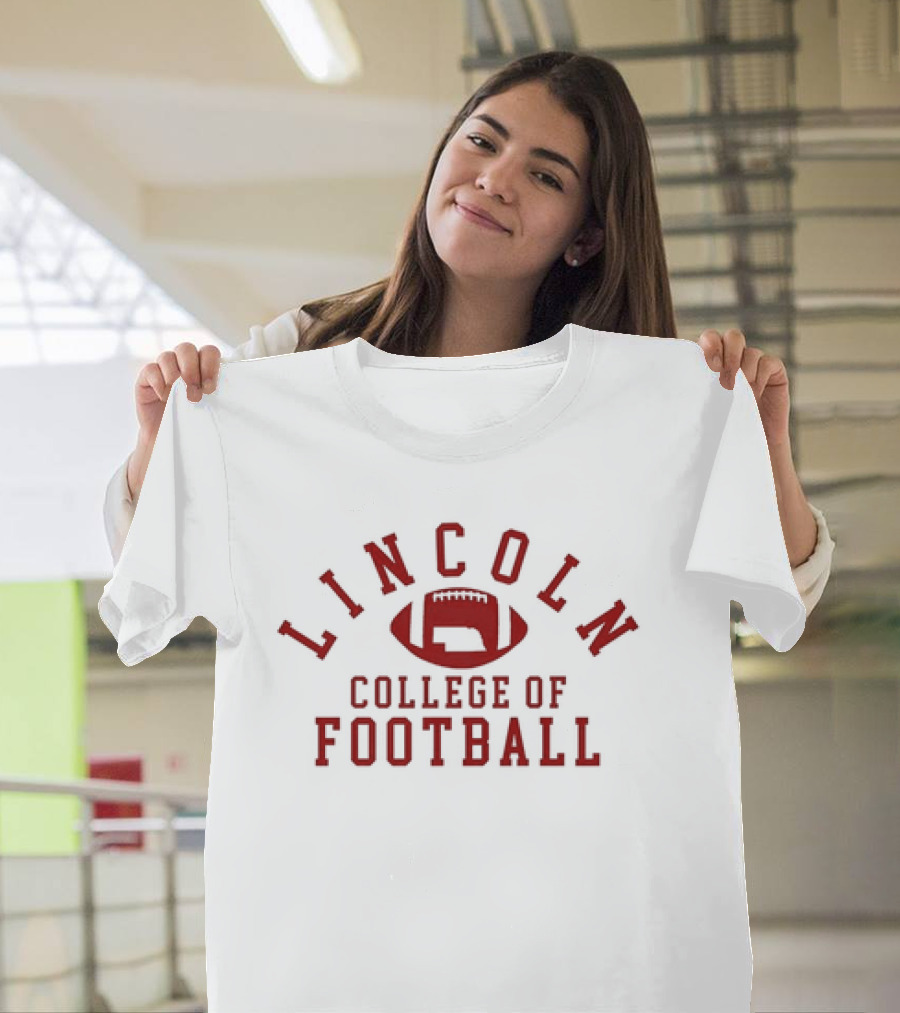 Lincoln College of Football Emblem with Football T-Shirt