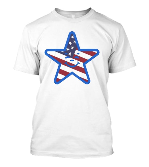 Usa Star Babbitt Revived Patriotic Smiling Star With American Flag T-Shirt