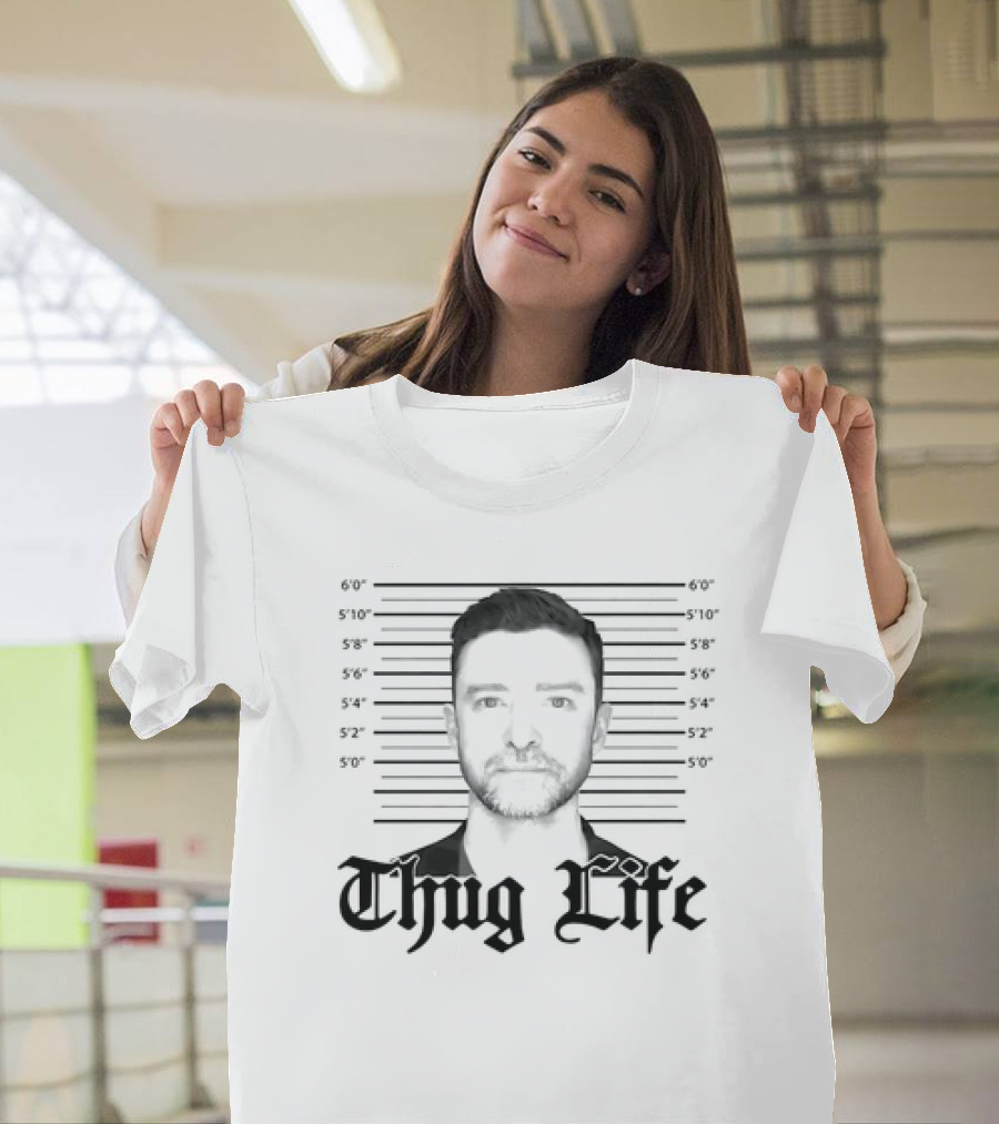 Thug Life Justin Timberlake Mugshot T-Shirt