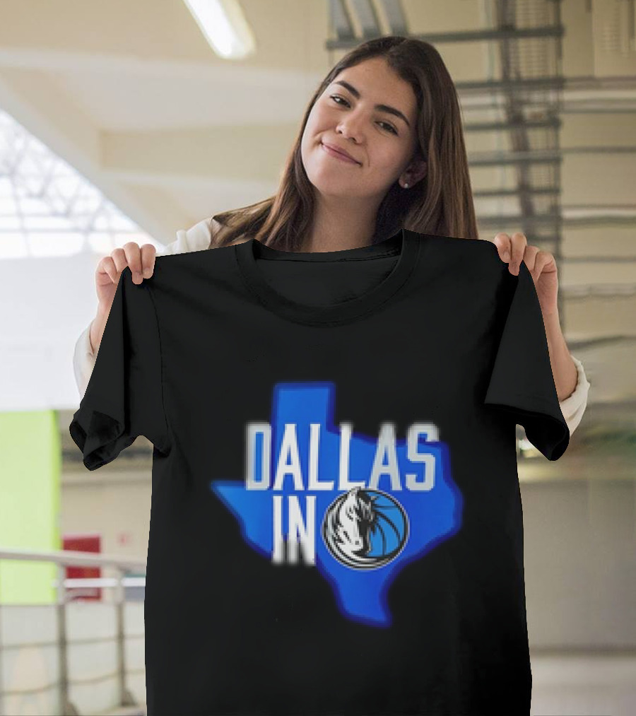 Dallas Mavericks Logo Texas Map Background DALLAS IN T-Shirt