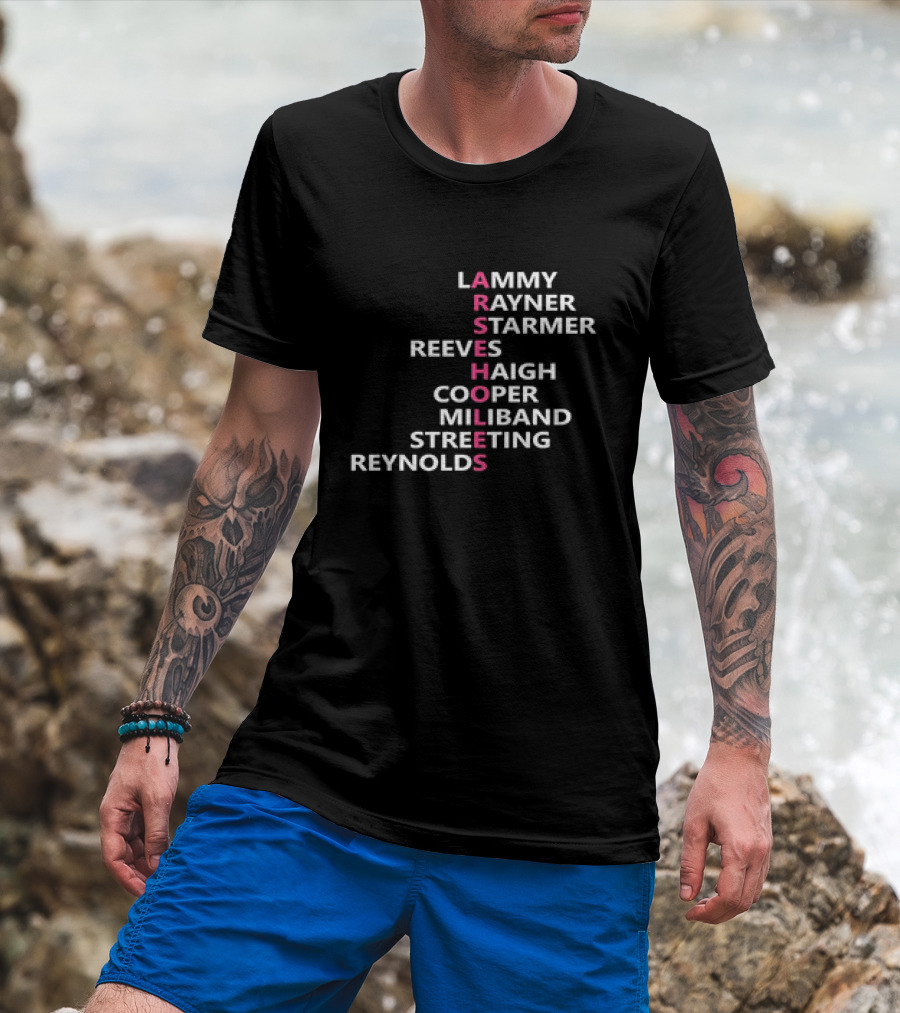 ARSEHOLES Lammy Rayner Starmer Reeves Haigh Cooper Miliband Streeting Reynolds T-Shirt