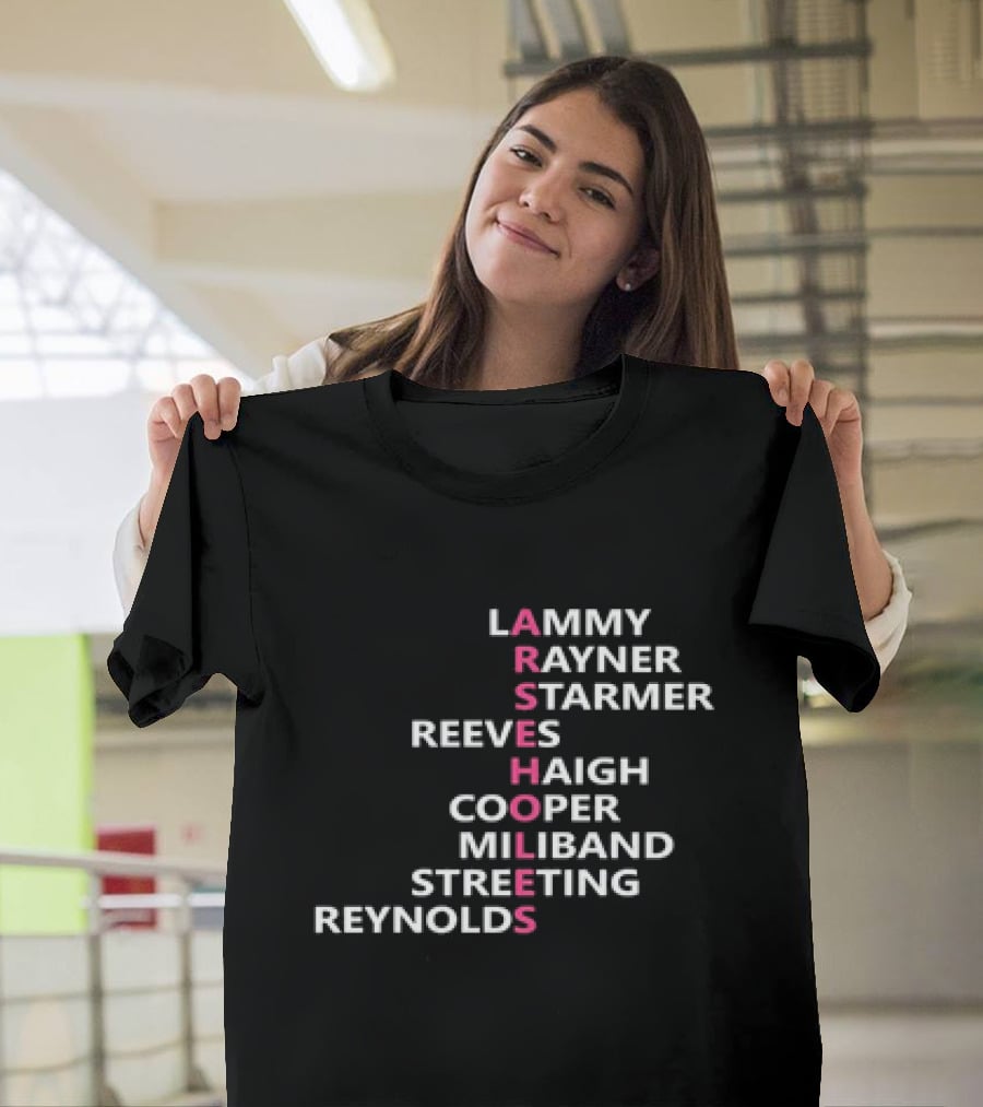 ARSEHOLES Lammy Rayner Starmer Reeves Haigh Cooper Miliband Streeting Reynolds T-Shirt