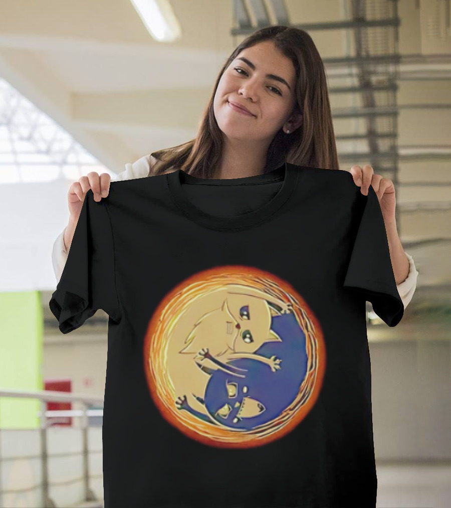Exploding Kittens Yin Yang Godcat vs Devilcat T-Shirt