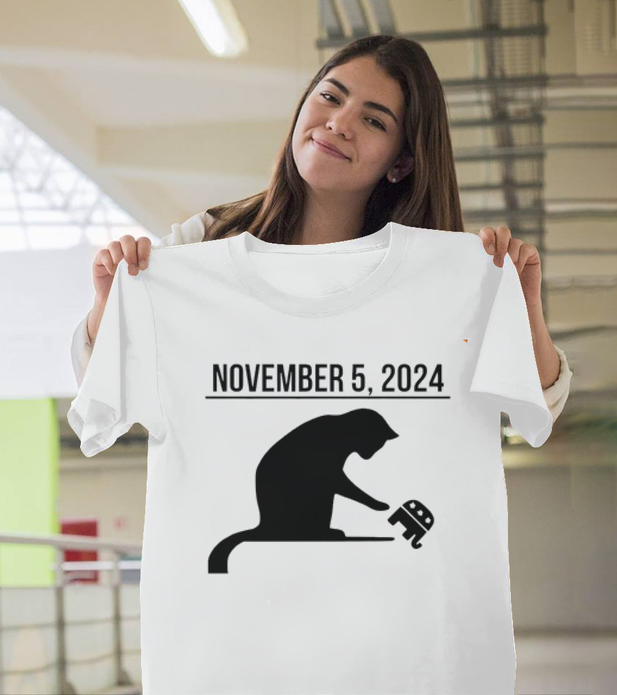 November 5 2024 Cat Kicking Republican Elephant T-Shirt