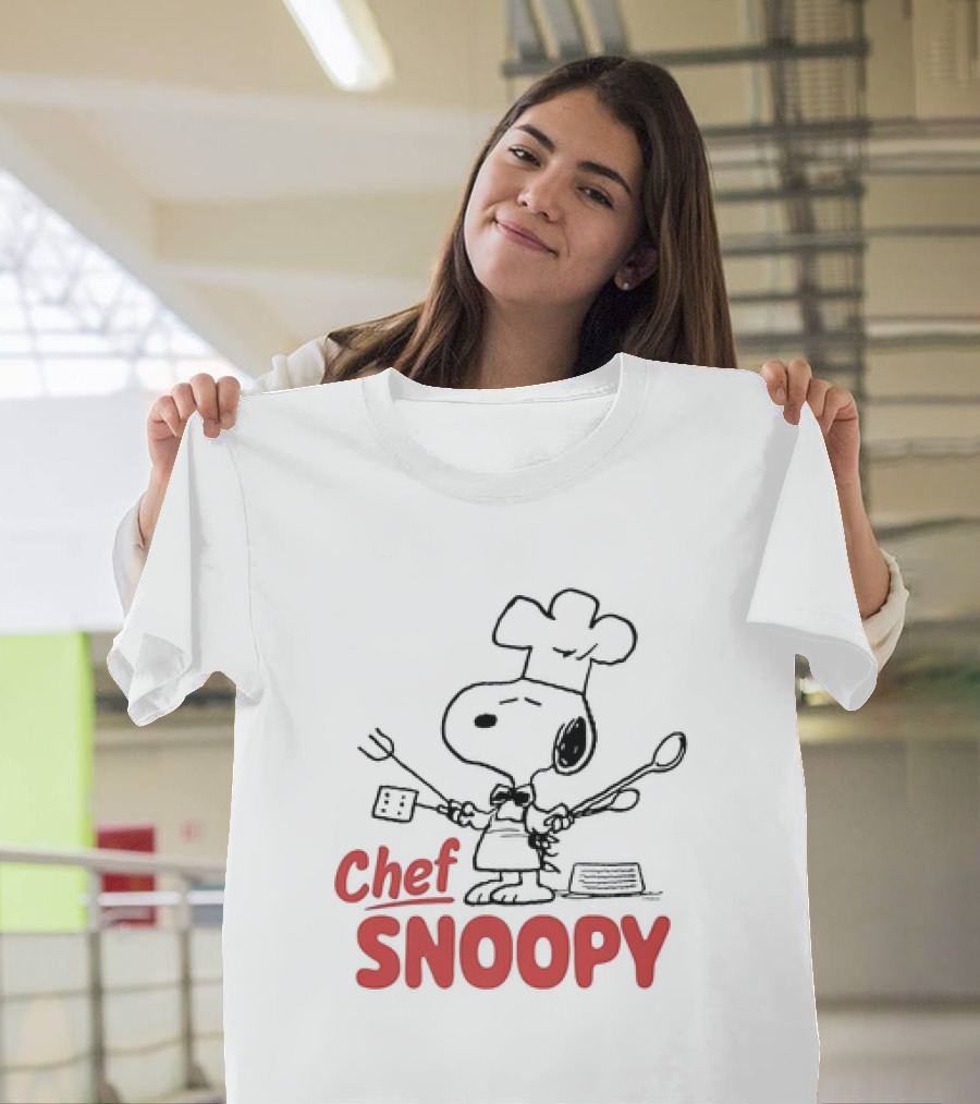 Peanuts Chef Snoopy Cooking Cartoon Character T-Shirt
