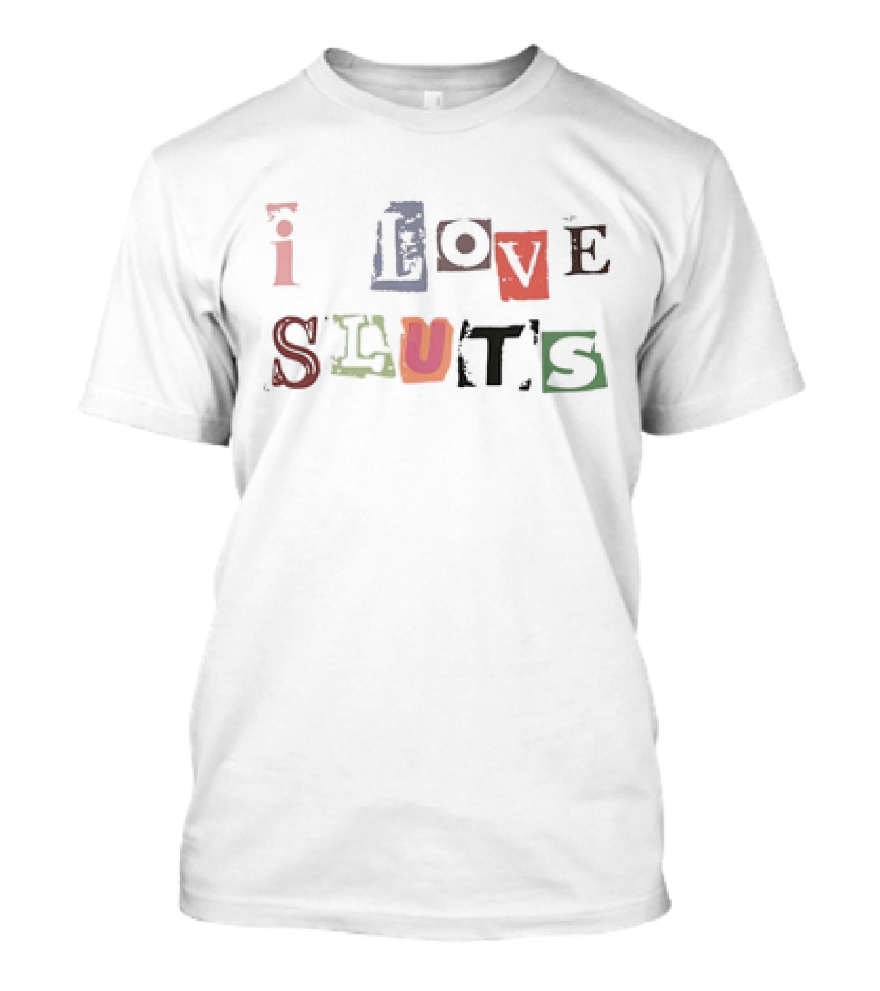 Reyvin Nychole Wearing I Love Sluts Text T-Shirt