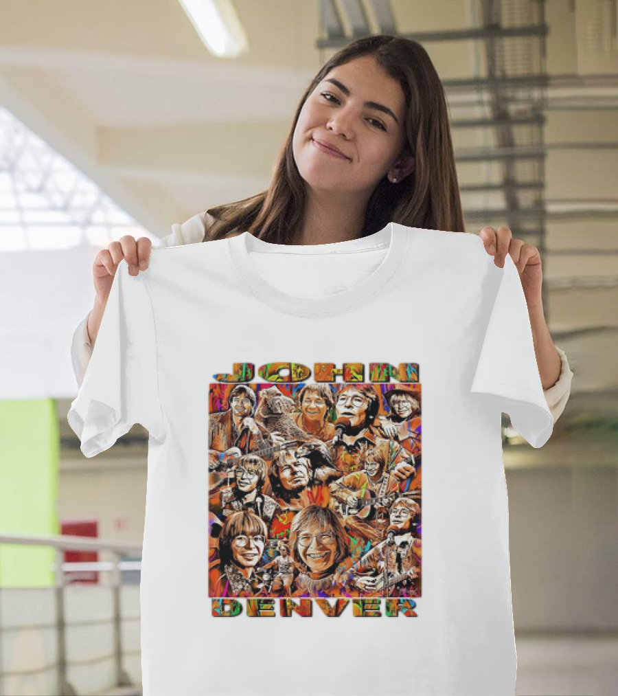 John Denver Colorful Vintage Collage T-Shirt