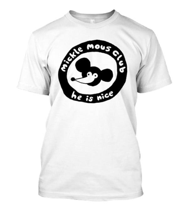 Mickle Mous Club He Is Nice Black And White Circle T-Shirt