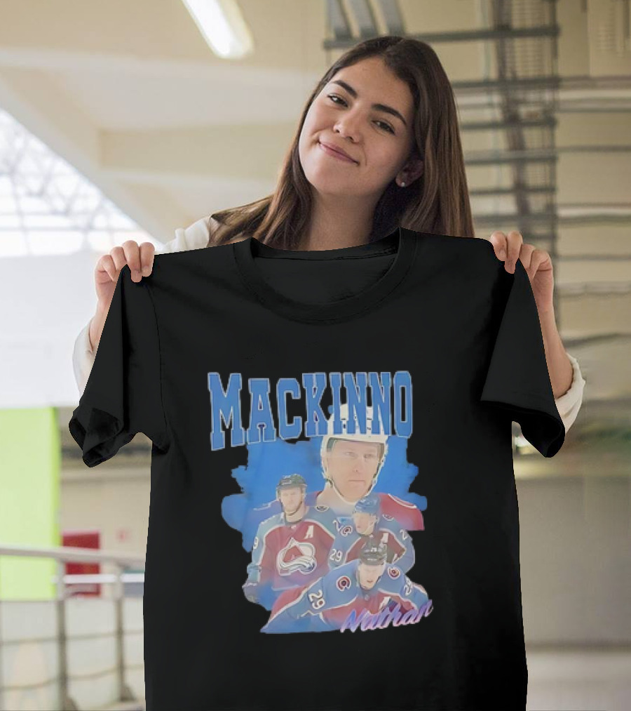 Nathan MacKinnon Colorado Avalanche Hockey Player Collage T-Shirt