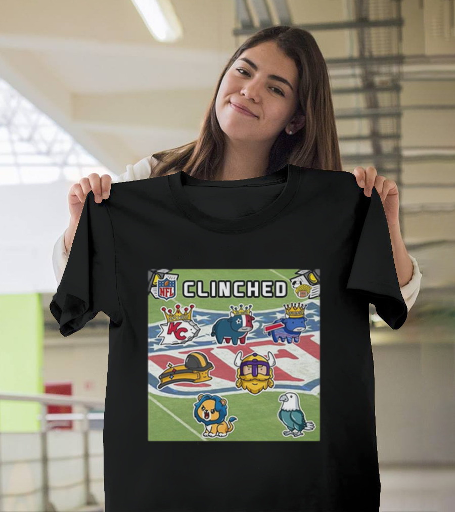 NFL 2024 Clinched AFC Team Crowns and Mascots T-Shirt