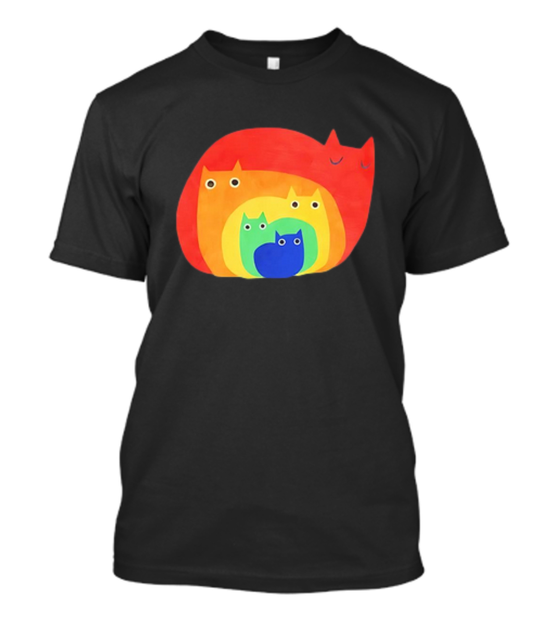 Rainbow Cats Pattern Layers T-Shirt