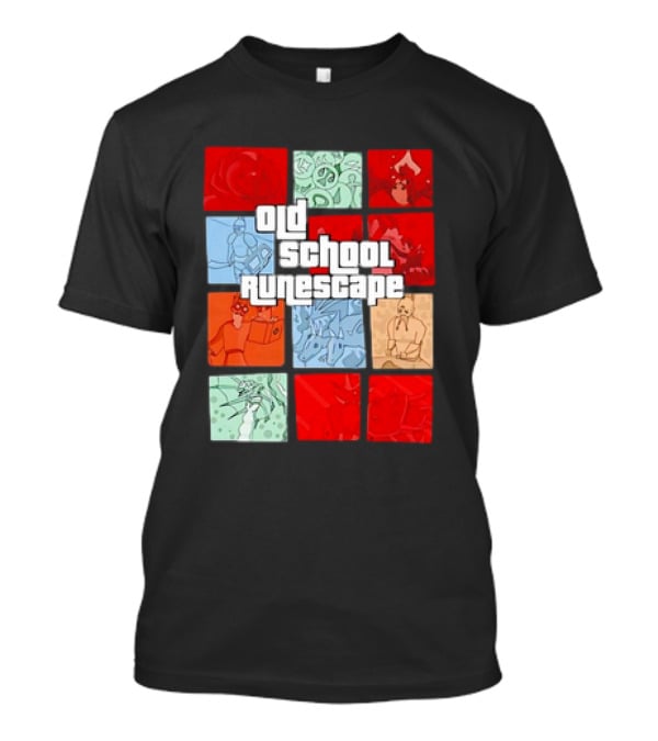 Old School RuneScape Pixel Art Character Collage T-Shirt